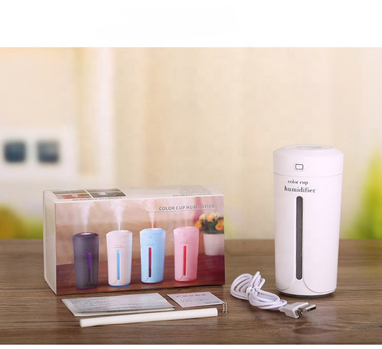 Car Humidifier USB Aroma Diffuser with 7 Colour Changing LED Lights for Office Home Ultrasonic Air Humidifier