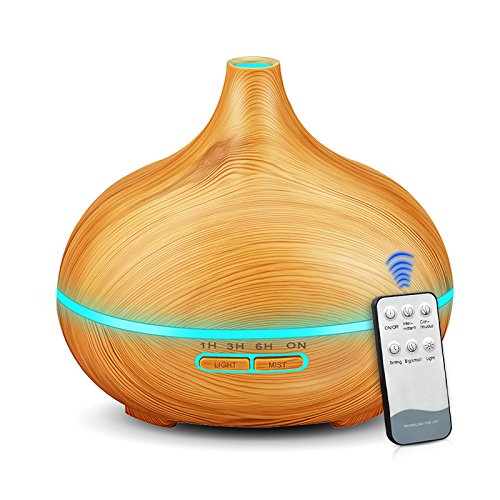 Aromatherapy Purifier Essential Oil Wood Aromatic 7 Led Colour Air Humidifier Aroma Diffuser 500ml