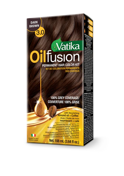 Vatika Oil Fusion Permanent Hair Colour - Deep Brown 108ml
