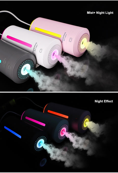 Car Humidifier USB Aroma Diffuser with 7 Colour Changing LED Lights for Office Home Ultrasonic Air Humidifier