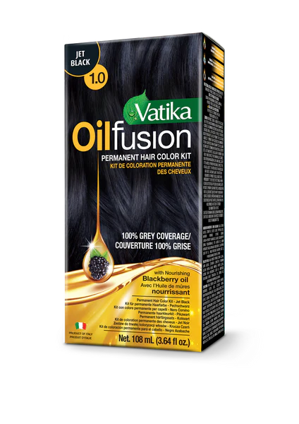 Vatika Oil Fusion Permanent Hair Colour - Jet Black 108ml