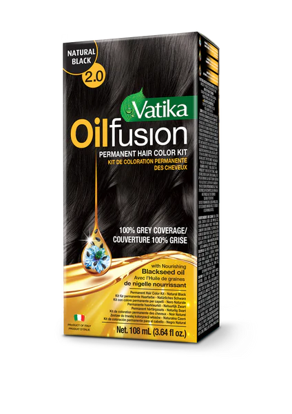 Vatika Oil Fusion Permanent Hair Colour - Natural Black 108ml