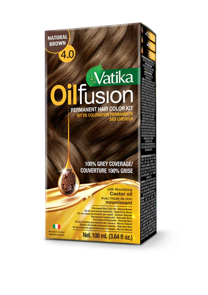 Vatika Oil Fusion Permanent Hair Colour - Natural Brown 108ml